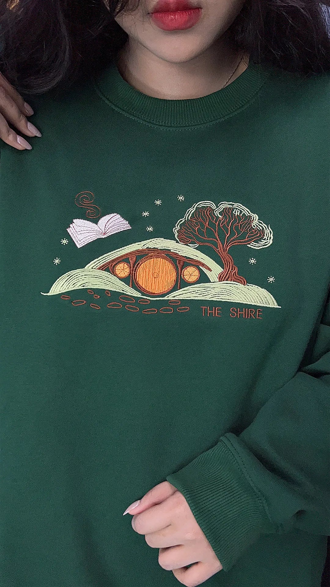 Embroidered The Lord Of The Rings Sweatshirt, The Shire Sweatshirt, Hobbit Lovers Gift, Tolkien Aragorn, Fantasy Book Lover, Bookworm Shirt
