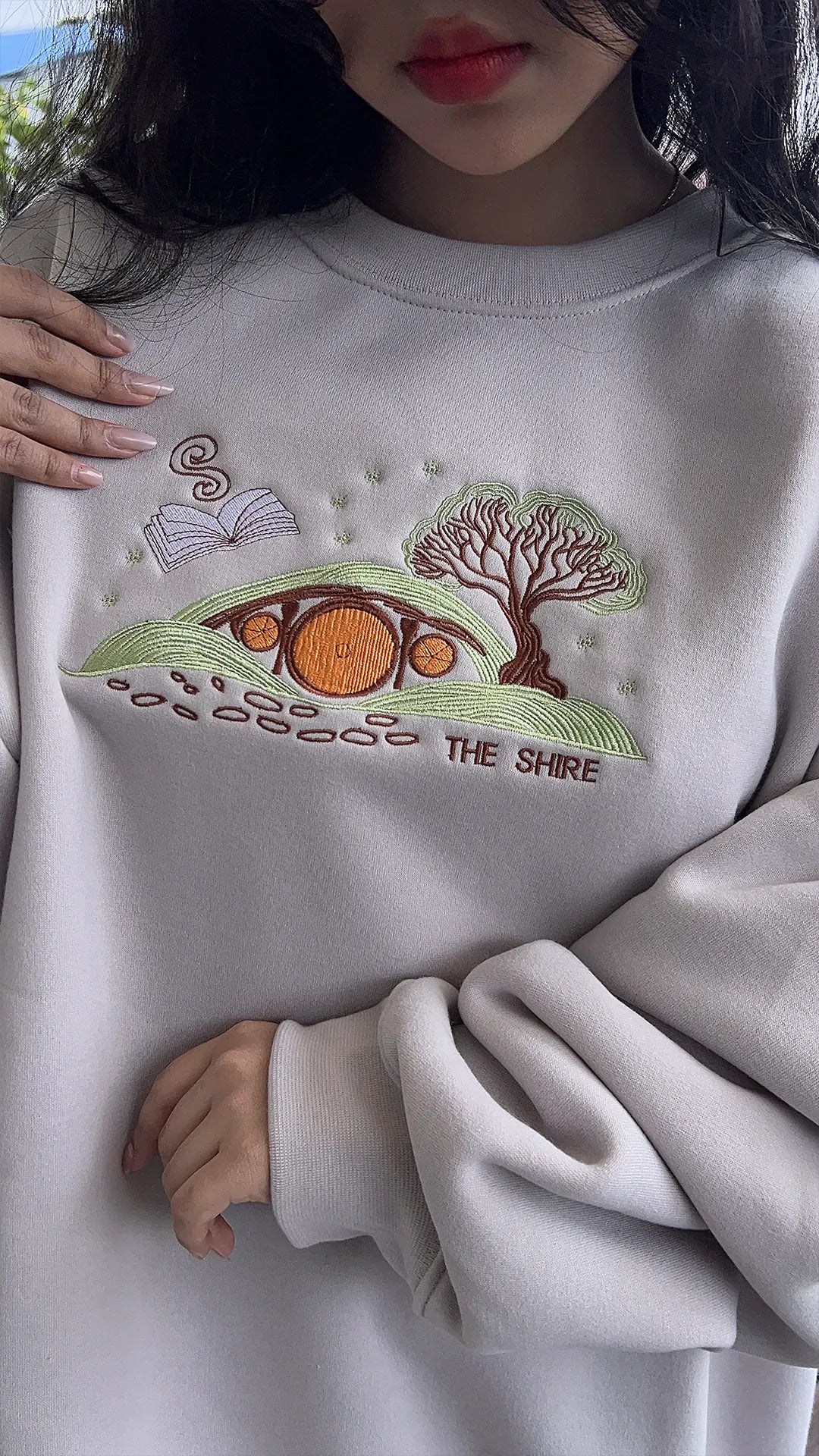 Embroidered The Lord Of The Rings Sweatshirt, The Shire Sweatshirt, Hobbit Lovers Gift, Tolkien Aragorn, Fantasy Book Lover, Bookworm Shirt