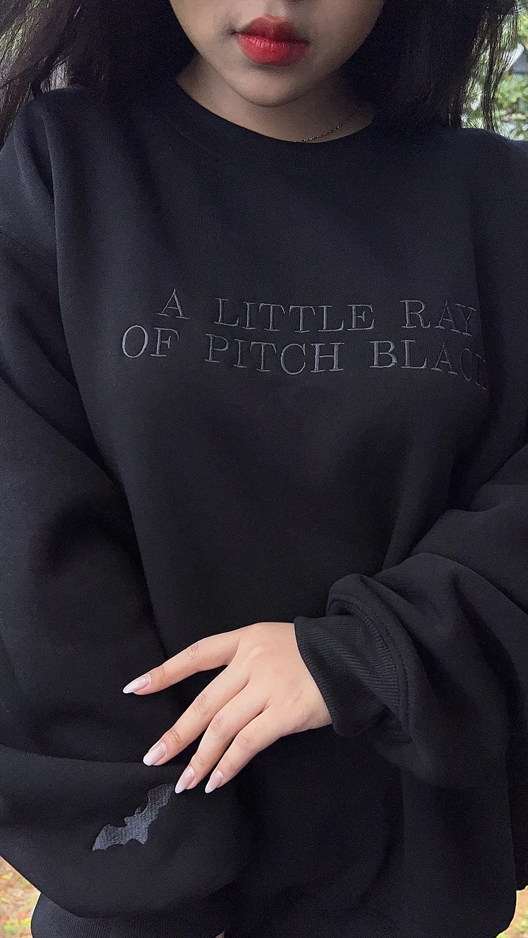 Embroidered A Little ray of Pitch Black Sweatshirt Sarcasm shirt Funny gift for friend Birthday Halloween Shirt Dark Humor