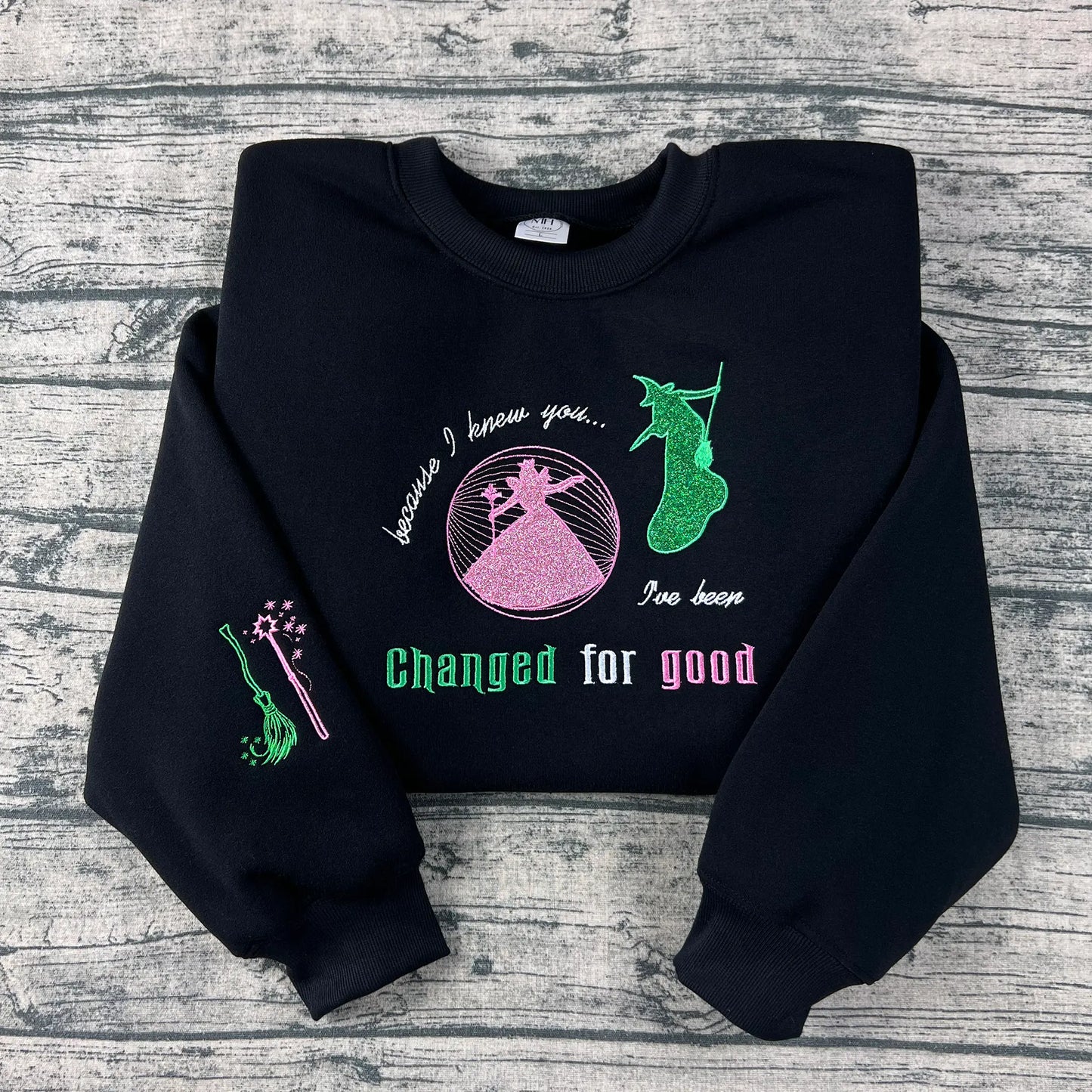 Magical Friendship Glitter Embroidered Sweatshirt – Cozy Theater Fan Apparel