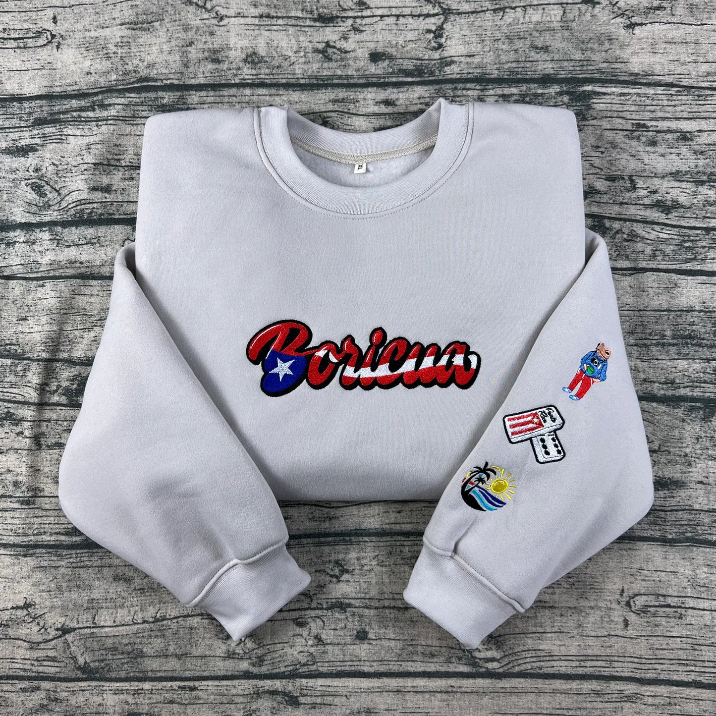 Boricua Embroidered Sweatshirt – Puerto Rican Heritage Crewneck, Cultural Pride Shirt, Island Roots Apparel