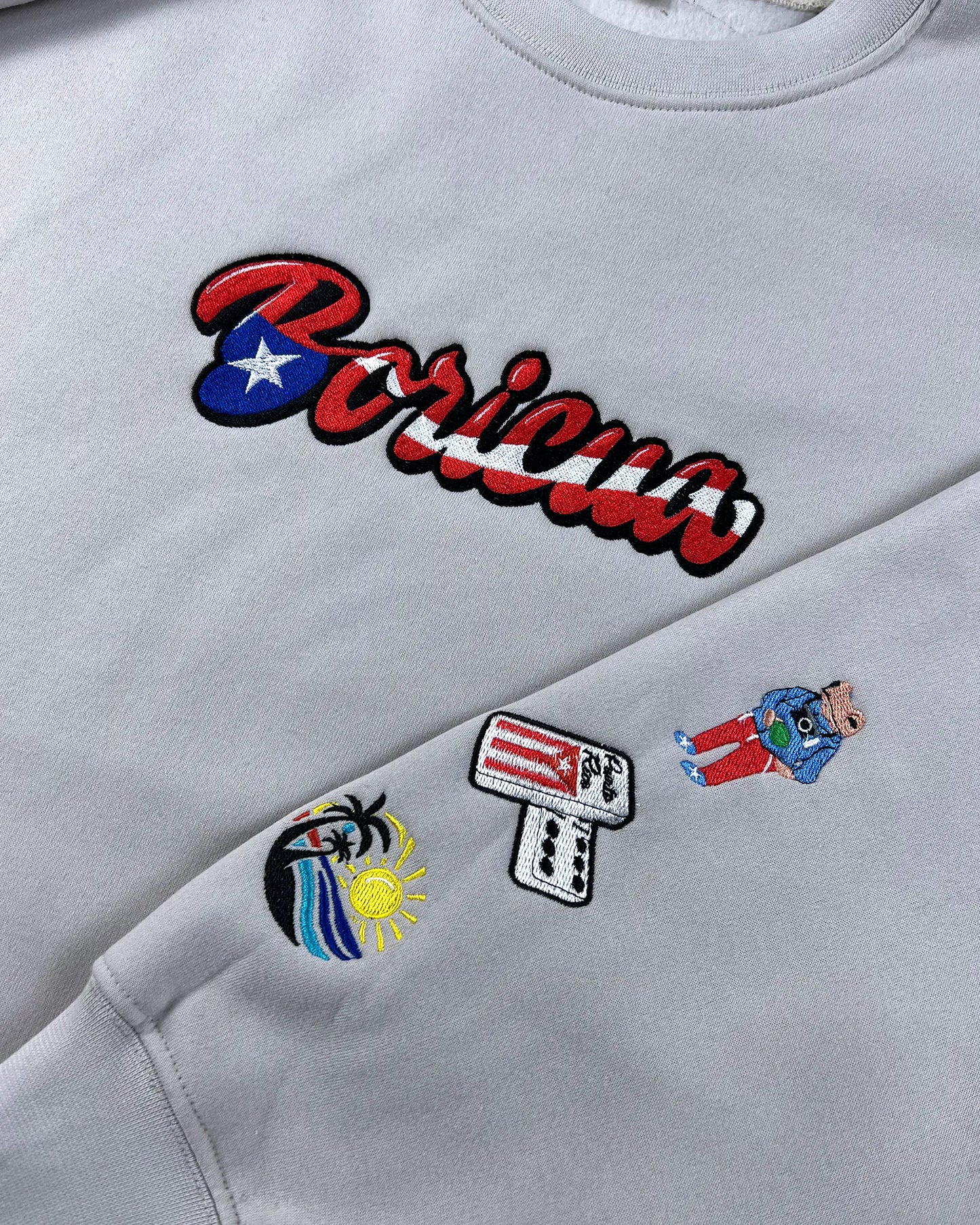 Boricua Embroidered Sweatshirt – Puerto Rican Heritage Crewneck, Cultural Pride Shirt, Island Roots Apparel