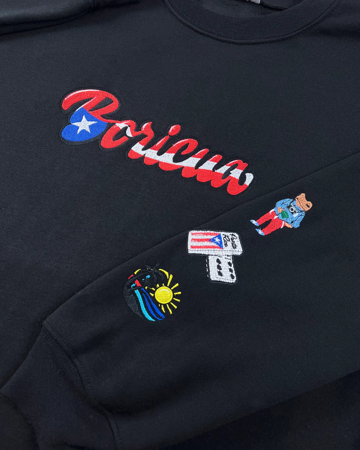 Boricua Embroidered Sweatshirt – Puerto Rican Heritage Crewneck, Cultural Pride Shirt, Island Roots Apparel