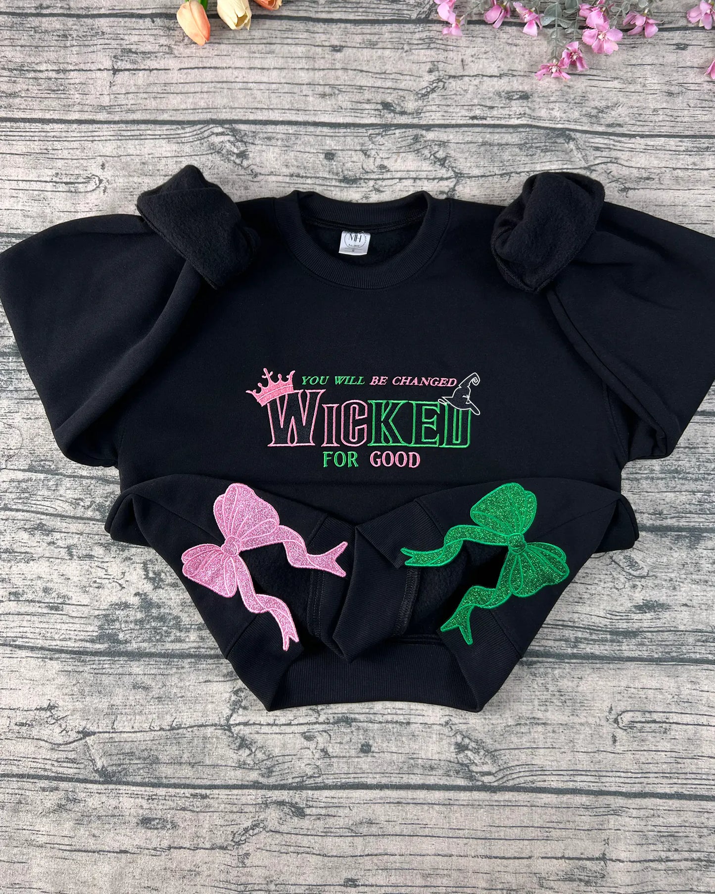 Wicked Embroidered Hoodie | Wizard of Oz Fan Sweatshirt | Defy Gravity Magic Sweater