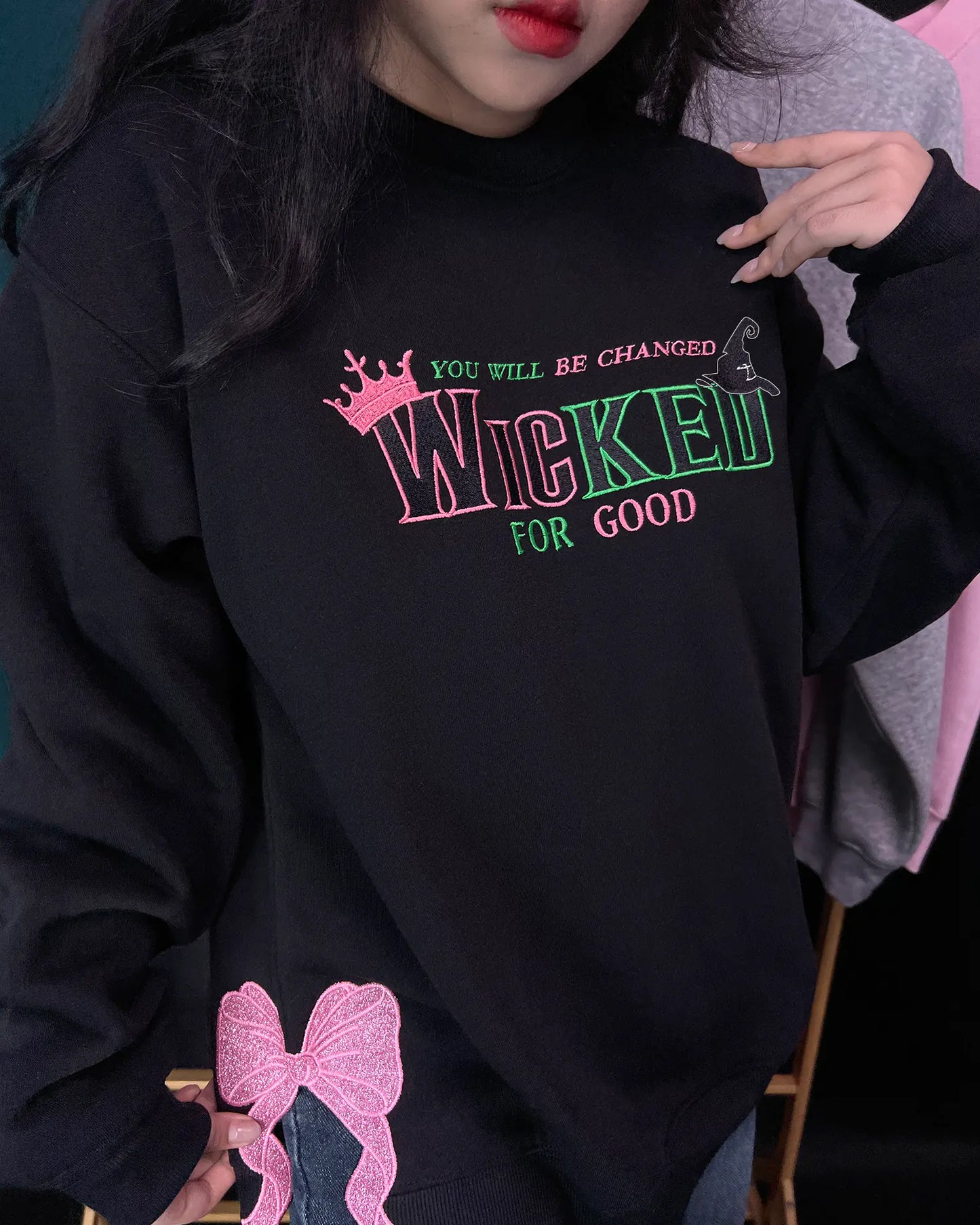 Wicked Embroidered Hoodie | Wizard of Oz Fan Sweatshirt | Defy Gravity Magic Sweater