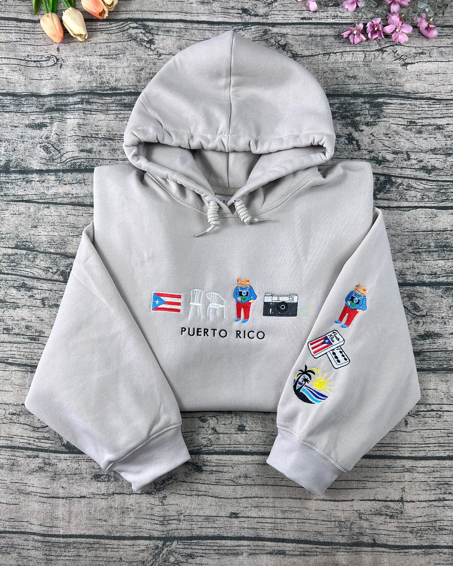 Puerto Rico Embroidered Crewneck | Custom Hoodie & Sweatshirt | Personalized Puerto Rico Shirt Gift