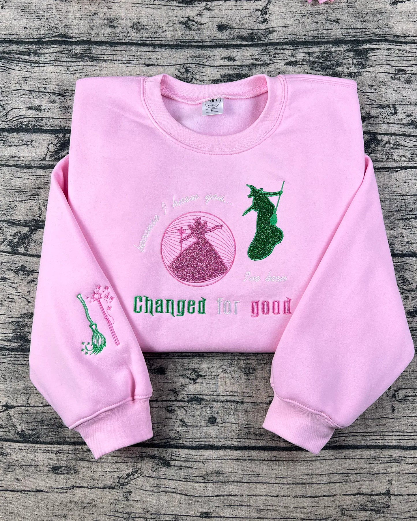 Magical Friendship Glitter Embroidered Sweatshirt – Cozy Theater Fan Apparel
