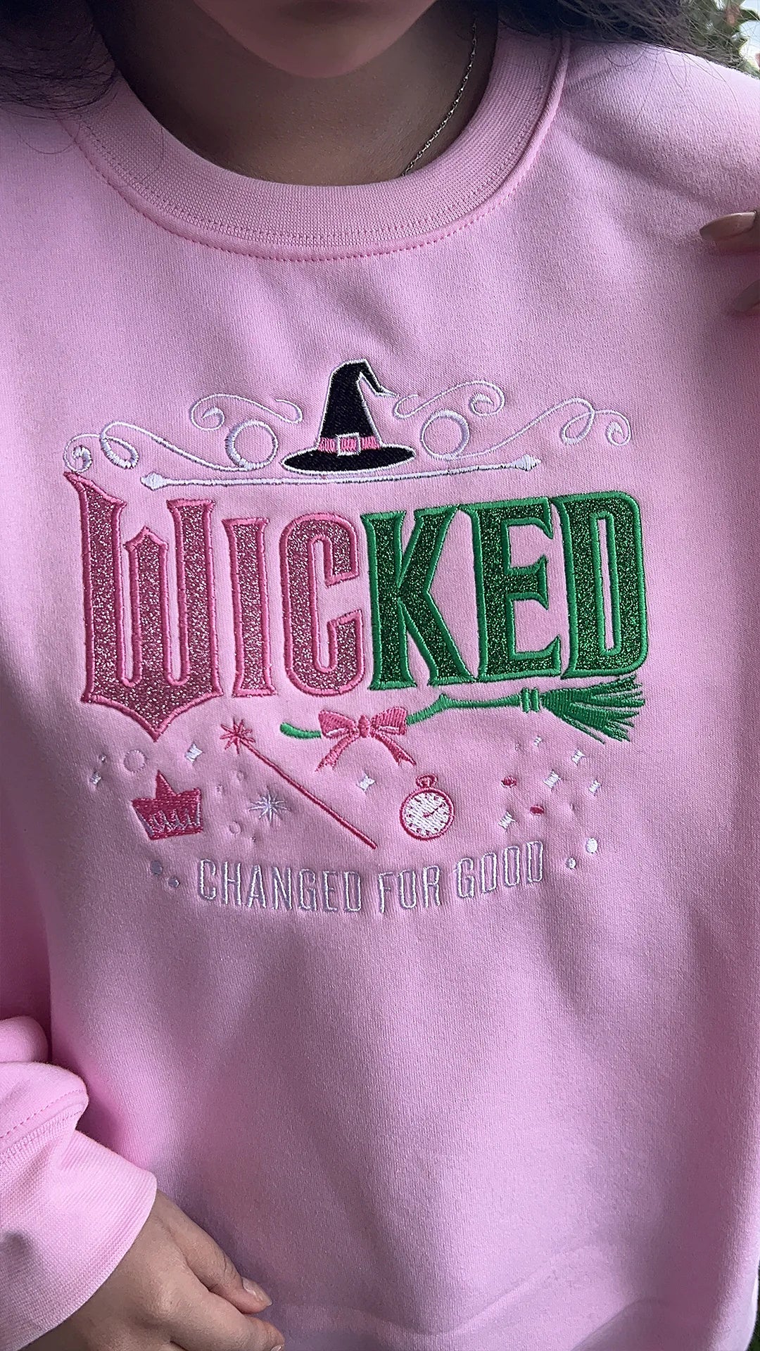 Wicked Changed for Good Embroidered Hoodie | Defy Gravity Sweatshirt | Wizard of Oz Fan Gift Sweater