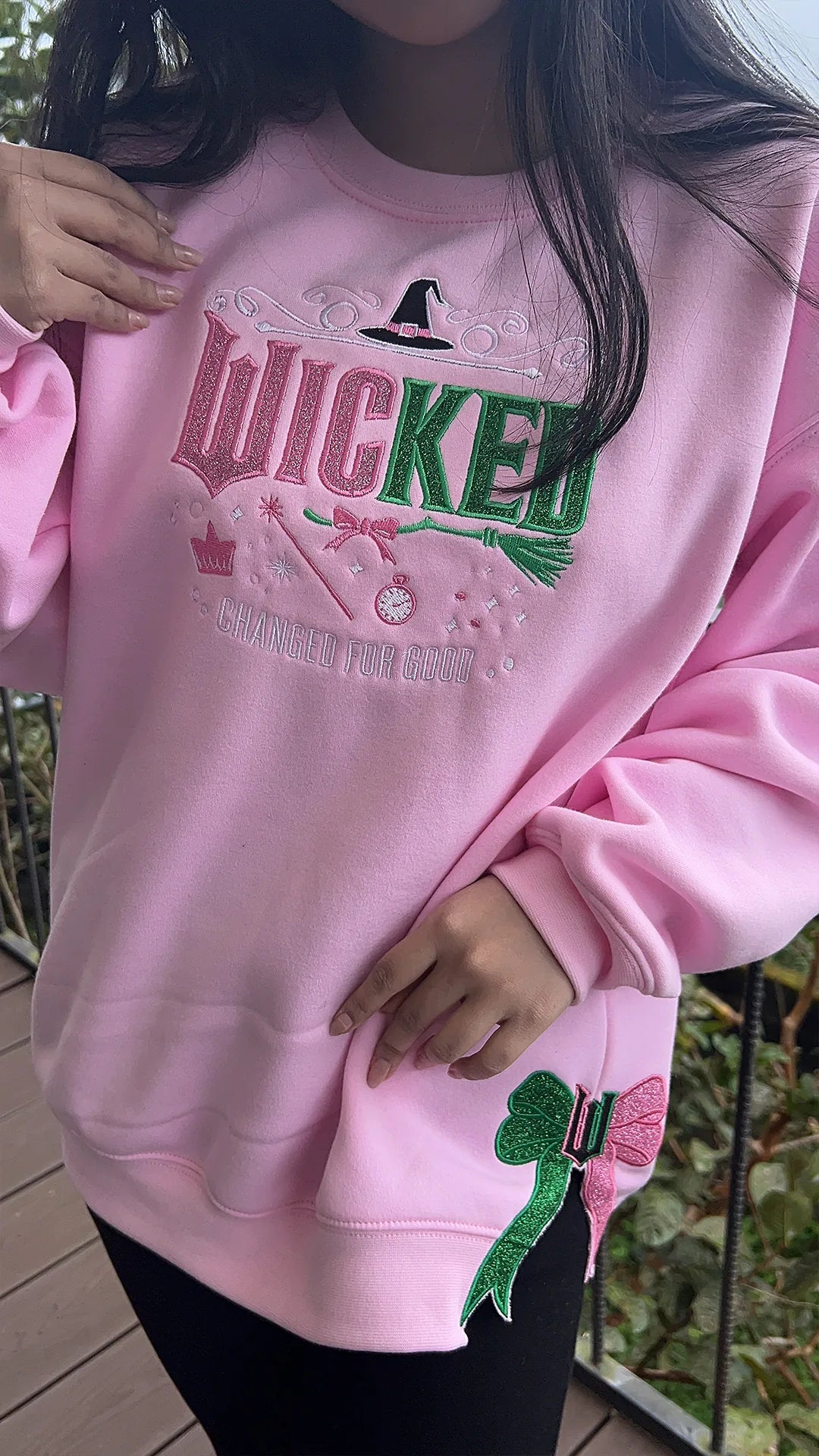 Wicked Changed for Good Embroidered Hoodie | Defy Gravity Sweatshirt | Wizard of Oz Fan Gift Sweater