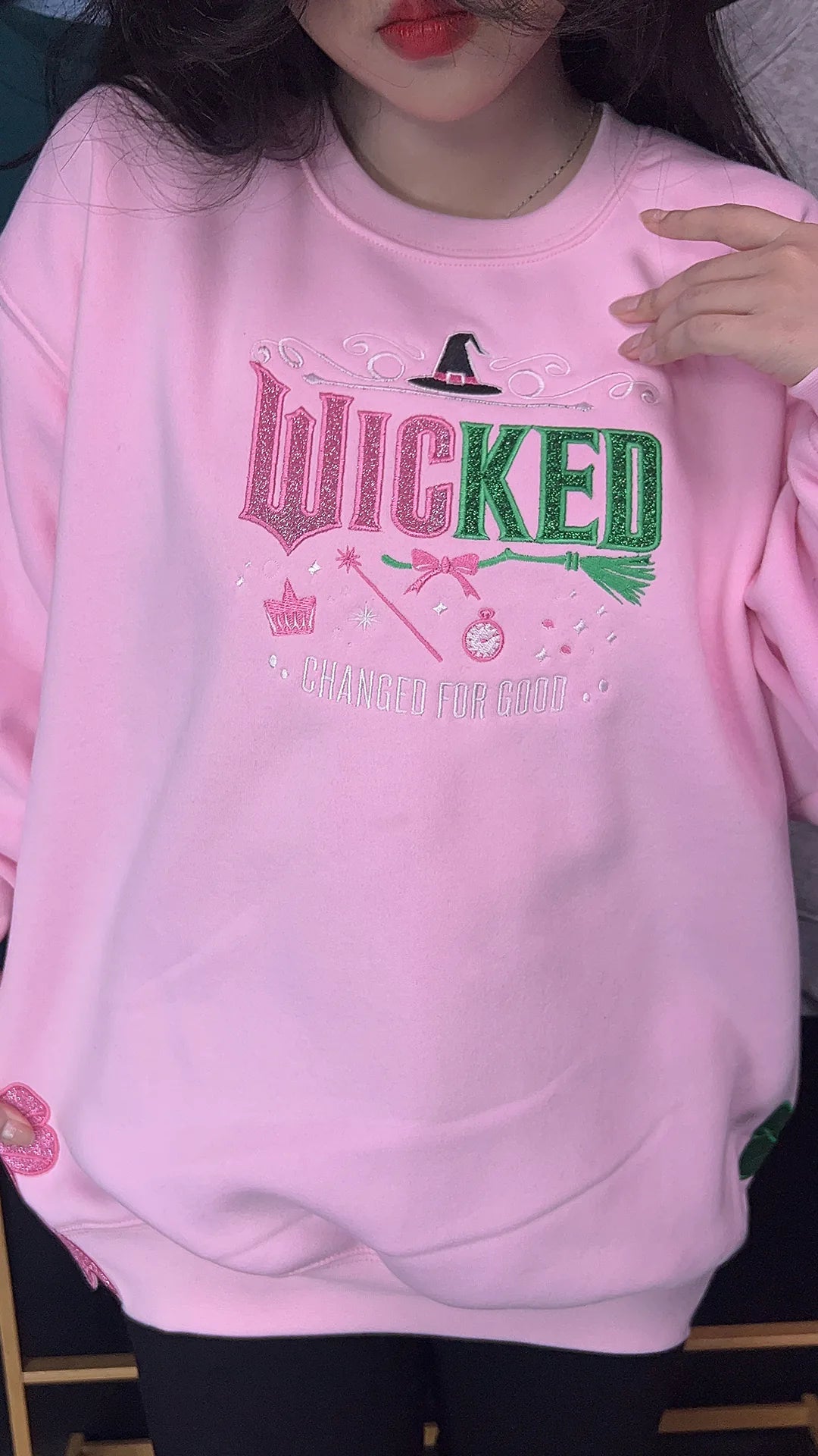 Wicked Changed for Good Embroidered Hoodie | Defy Gravity Sweatshirt | Wizard of Oz Fan Gift Sweater