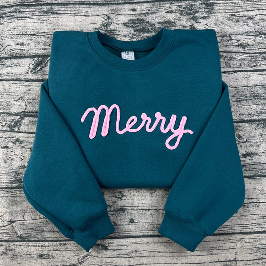 Merry Chenille Embroidered Sweatshirt
