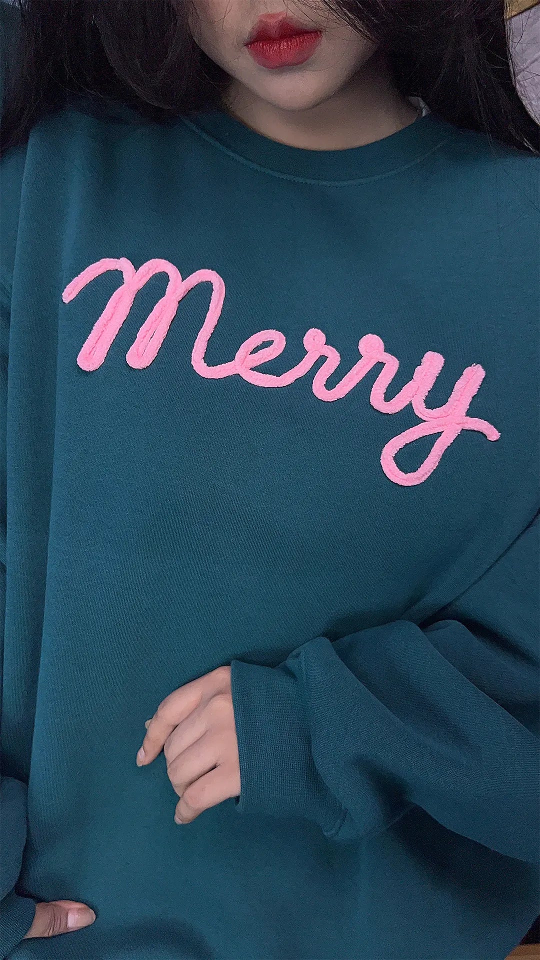 Merry Chenille Embroidered Sweatshirt
