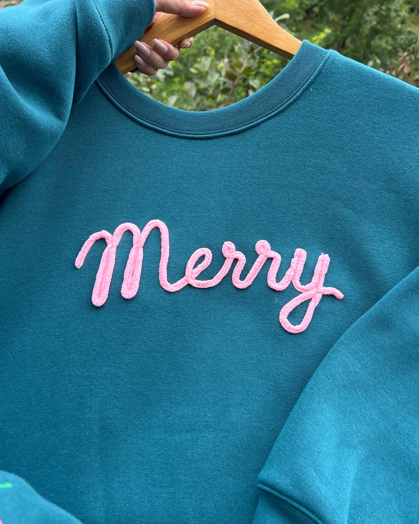 Merry Chenille Embroidered Sweatshirt