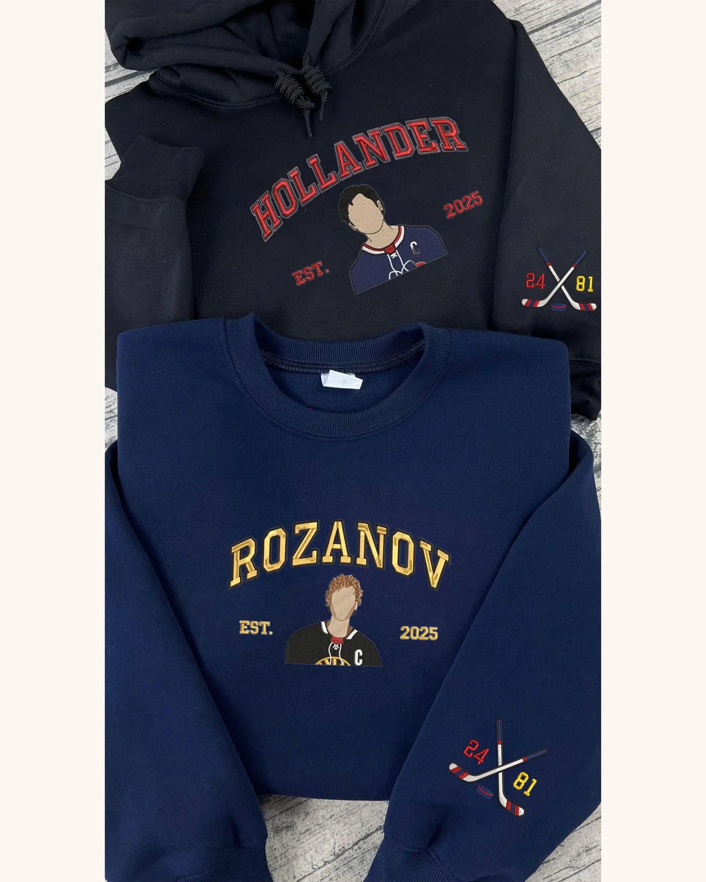 Rozanov & Hollander Hockey Embroidered Sweatshirt – Varsity Bookish Crewneck