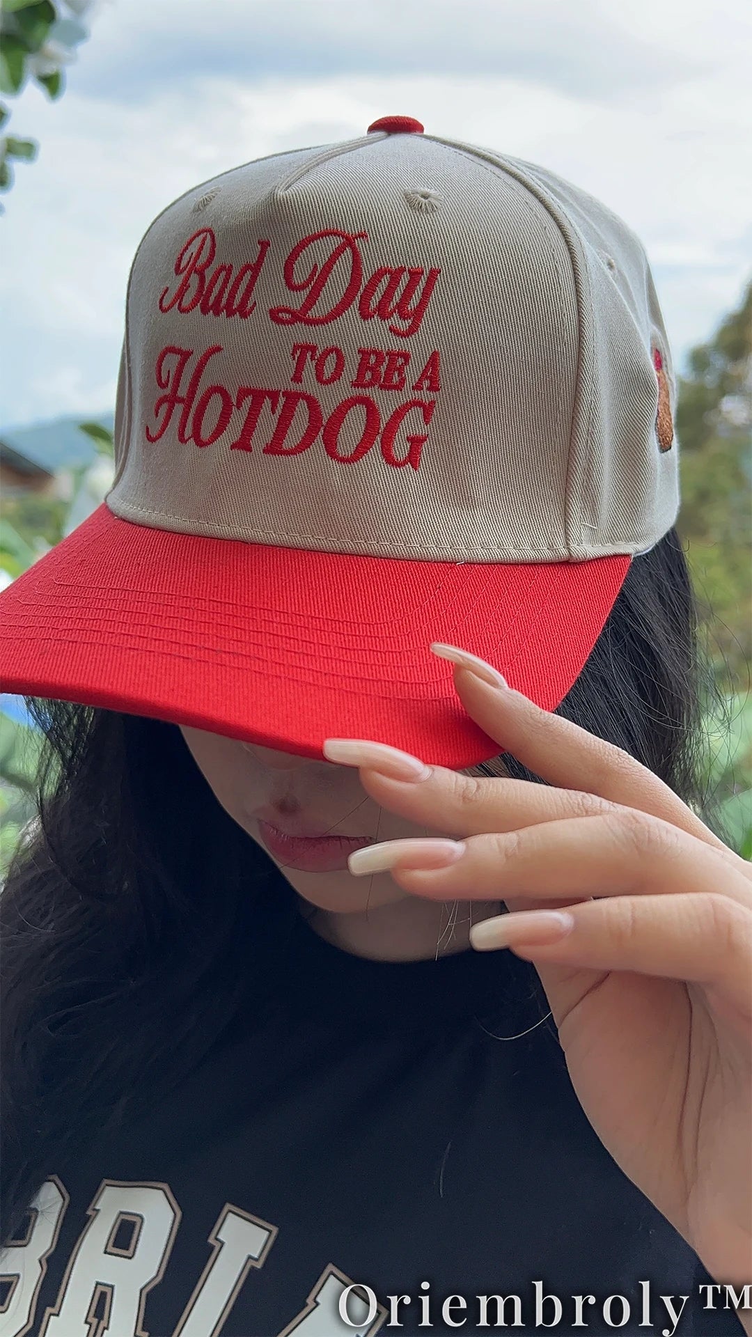 Bad Day to Be a Hotdog Embroidered Snapback Hat, Funny BBQ Cap, Grilling Gift for Dad, 4th of July Hat, Retro Two Tone Baseball Cap