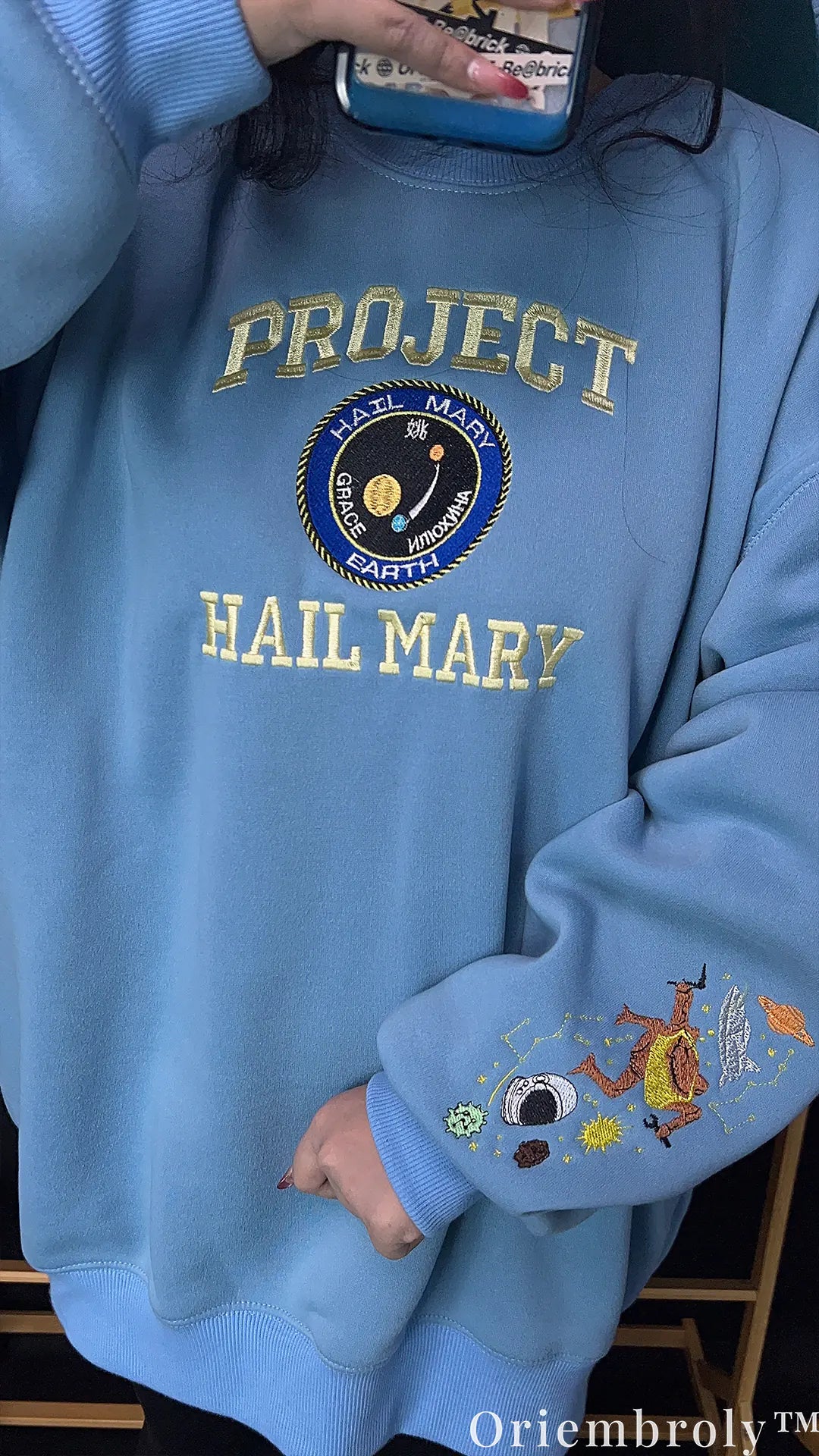 Project Hail Mary Embroidered Hoodie – Rocky Eridian Sci-Fi Bookish Sweatshirt