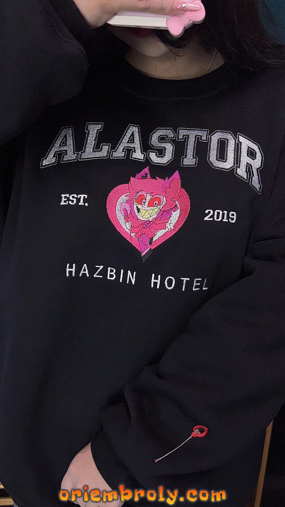 Vintage Radio Demon Inspired Embroidered Sweatshirt