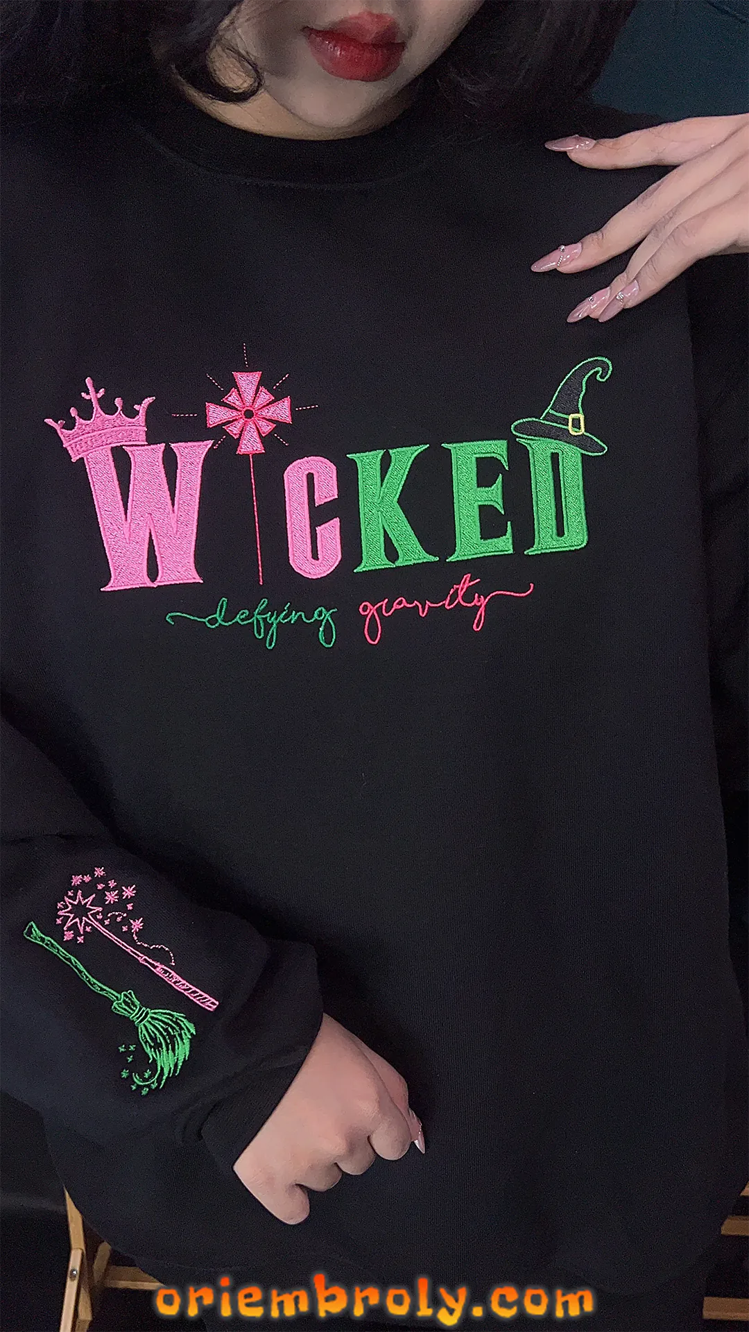 Wicked Defy Gravity Embroidered Sweatshirt