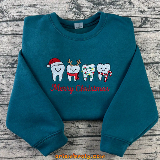 Christmas Dentist Embroidered Sweatshirt
