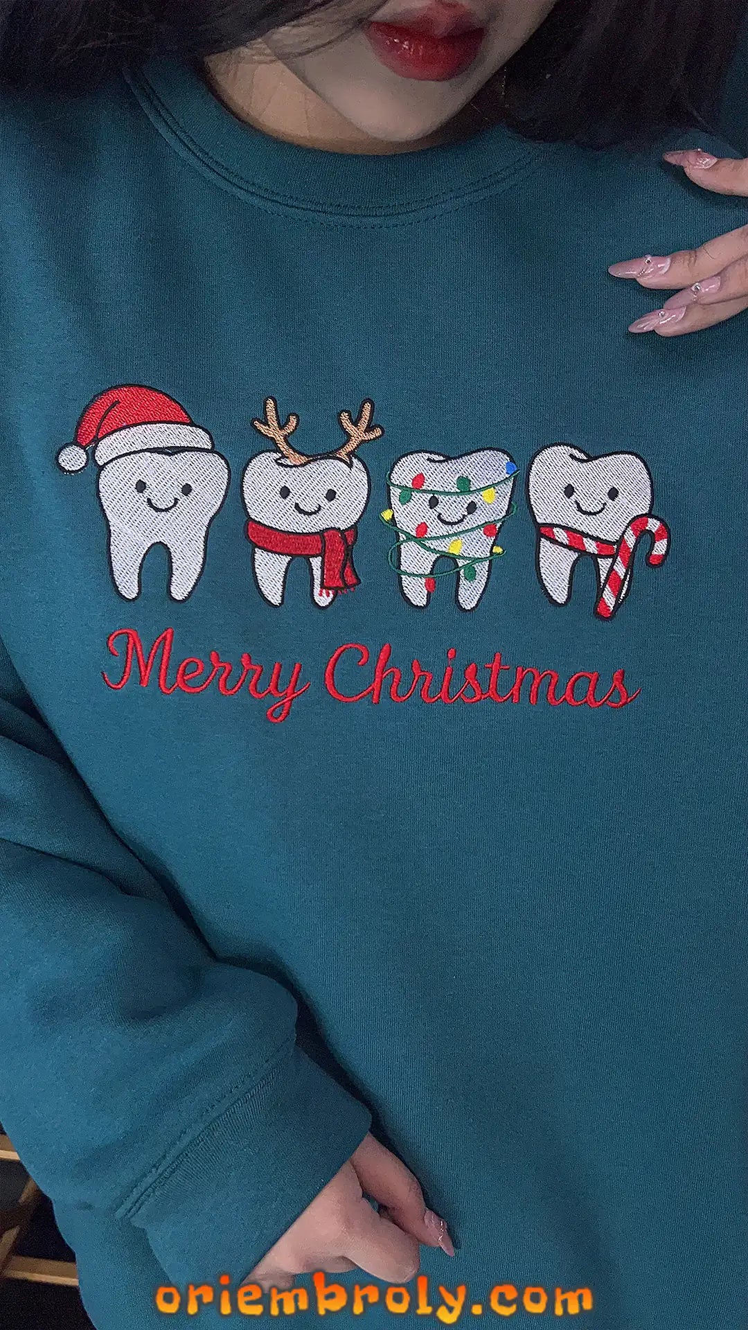 Christmas Dentist Embroidered Sweatshirt