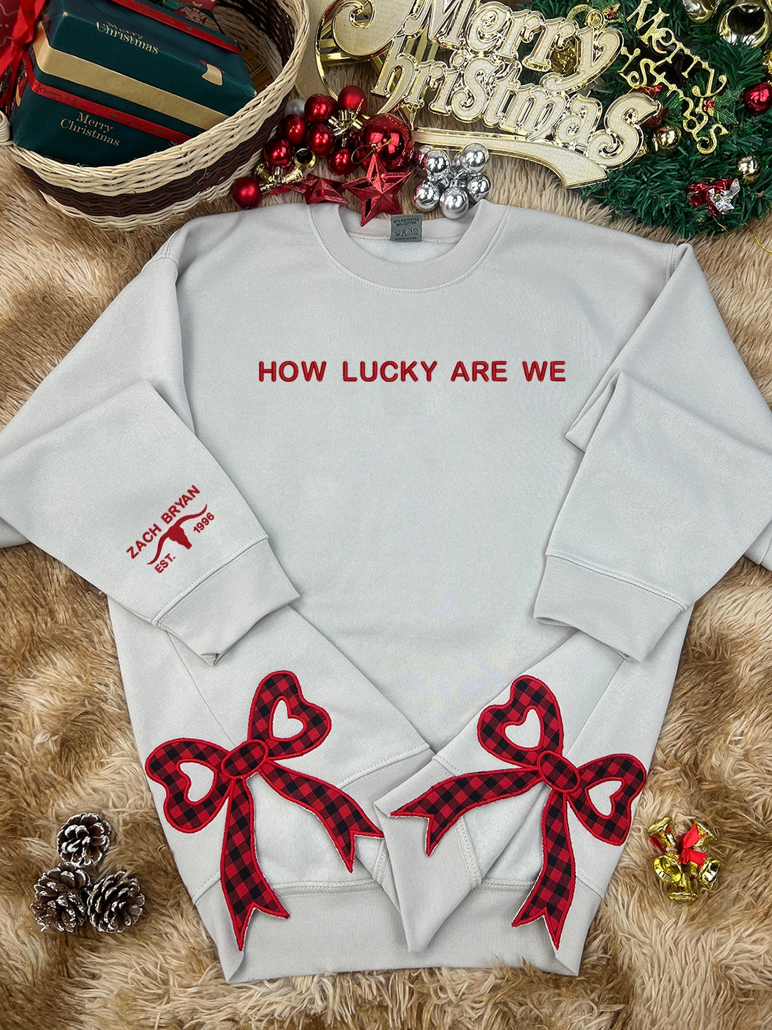 Side Bow Custom Embroidered Sweatshirt / Hoodie - Hot Trend