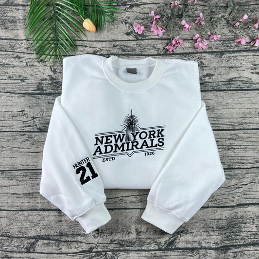 New York Admirals Embroidered Hockey Crewneck