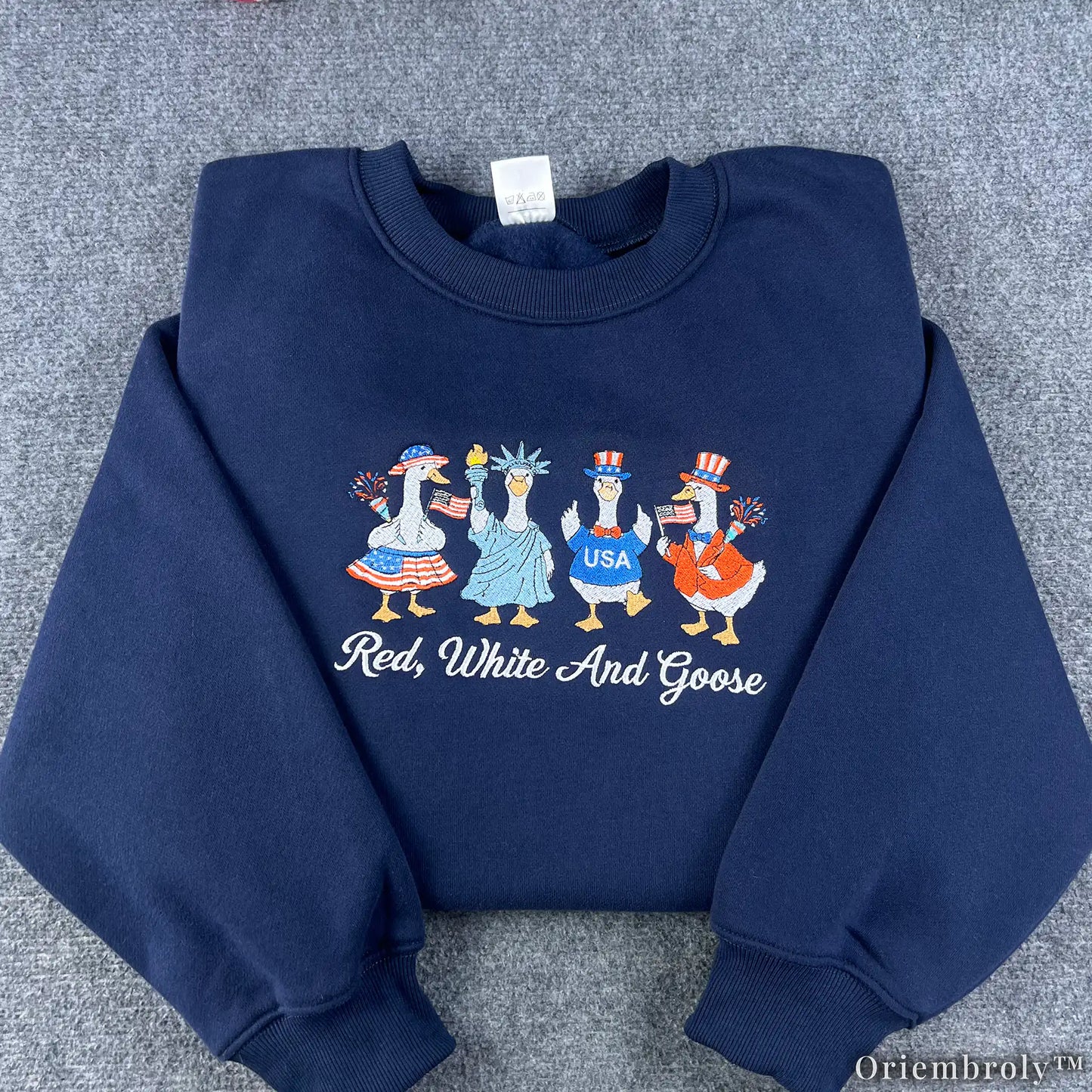 Funny Goose Patriotic Sweatshirt - Red White And Goose Americana