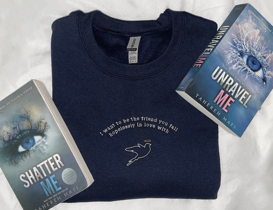 Warnette Embroidered Sweatshirt, SHATTER ME Merch - Oriembroly LLC