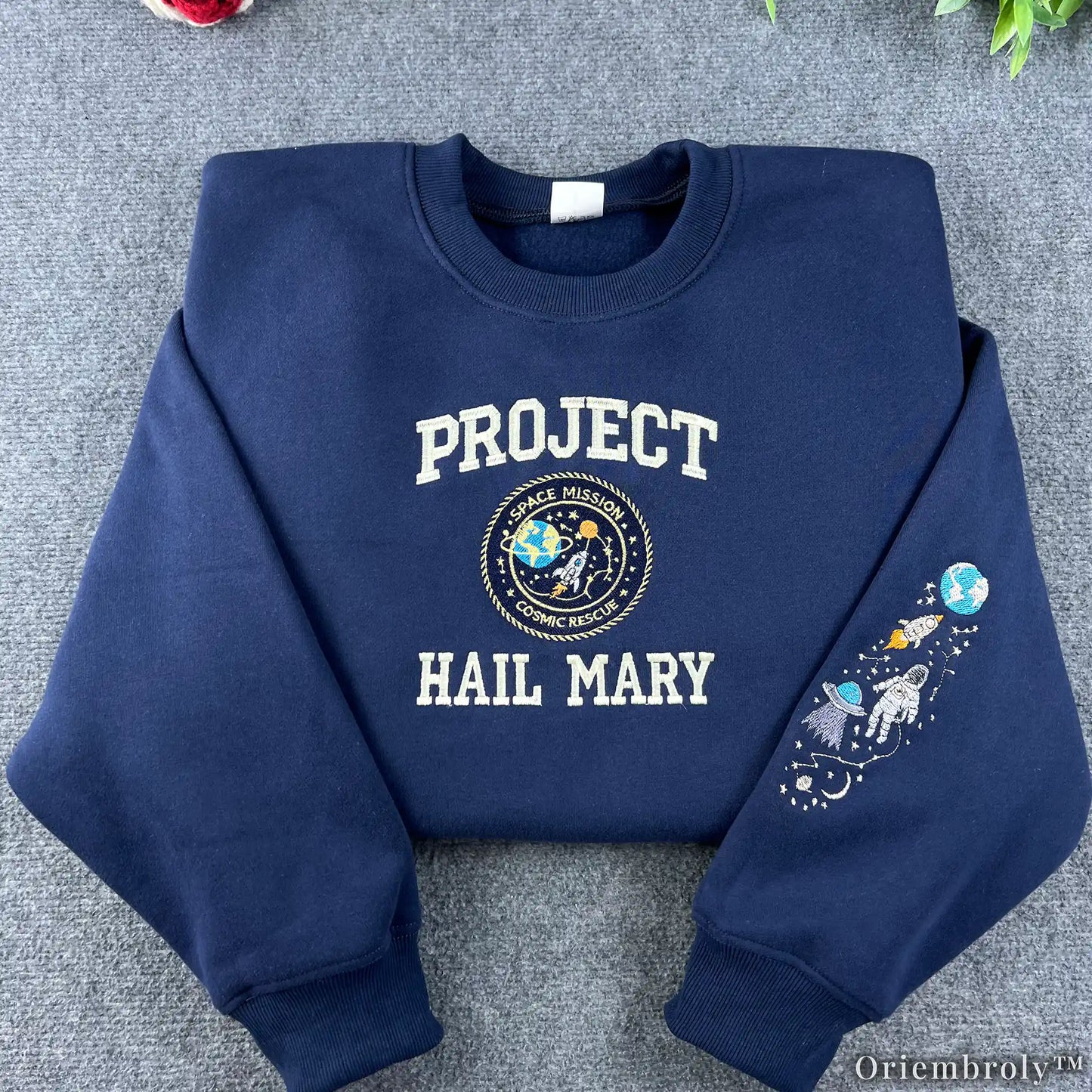 Embroidered Project Hail Mary Crewneck | Sci-Fi Reader Gift Fleece Sweatshirt