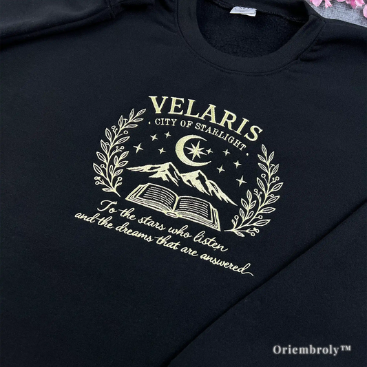 ACOTAR embroidered sweatshirt Velaris Night Court design