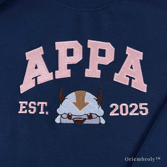 detailed embroidery flying bison character crewneck sweatshirt