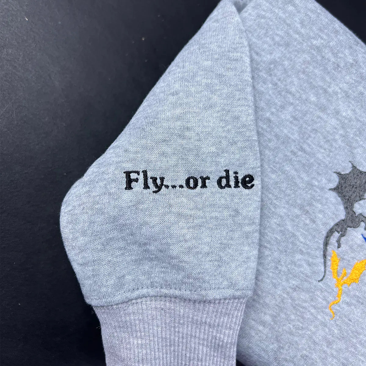 Fourth Wing Embroidered Sweatshirt with Tiny Dragons design, a must-have for fans of Basgiath War College and literary merchandise.