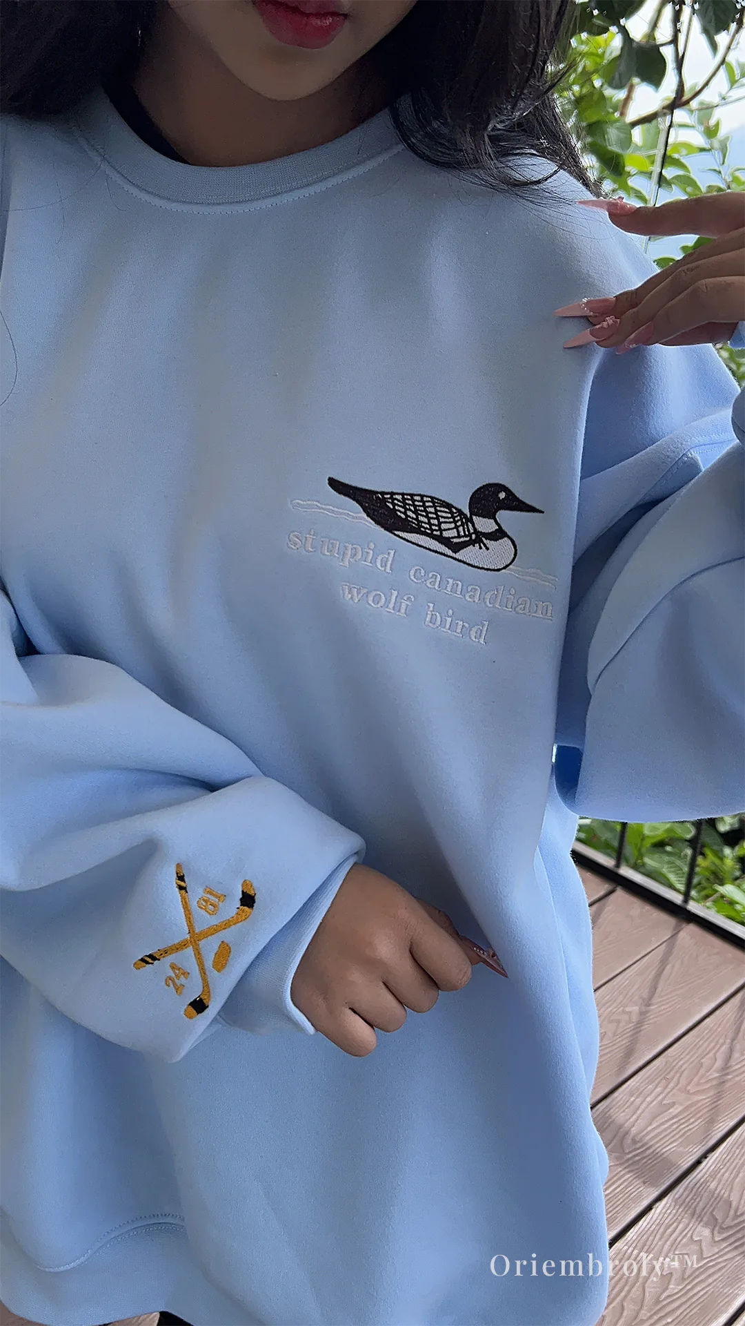 Queer hockey fanwear with subtle embroidery