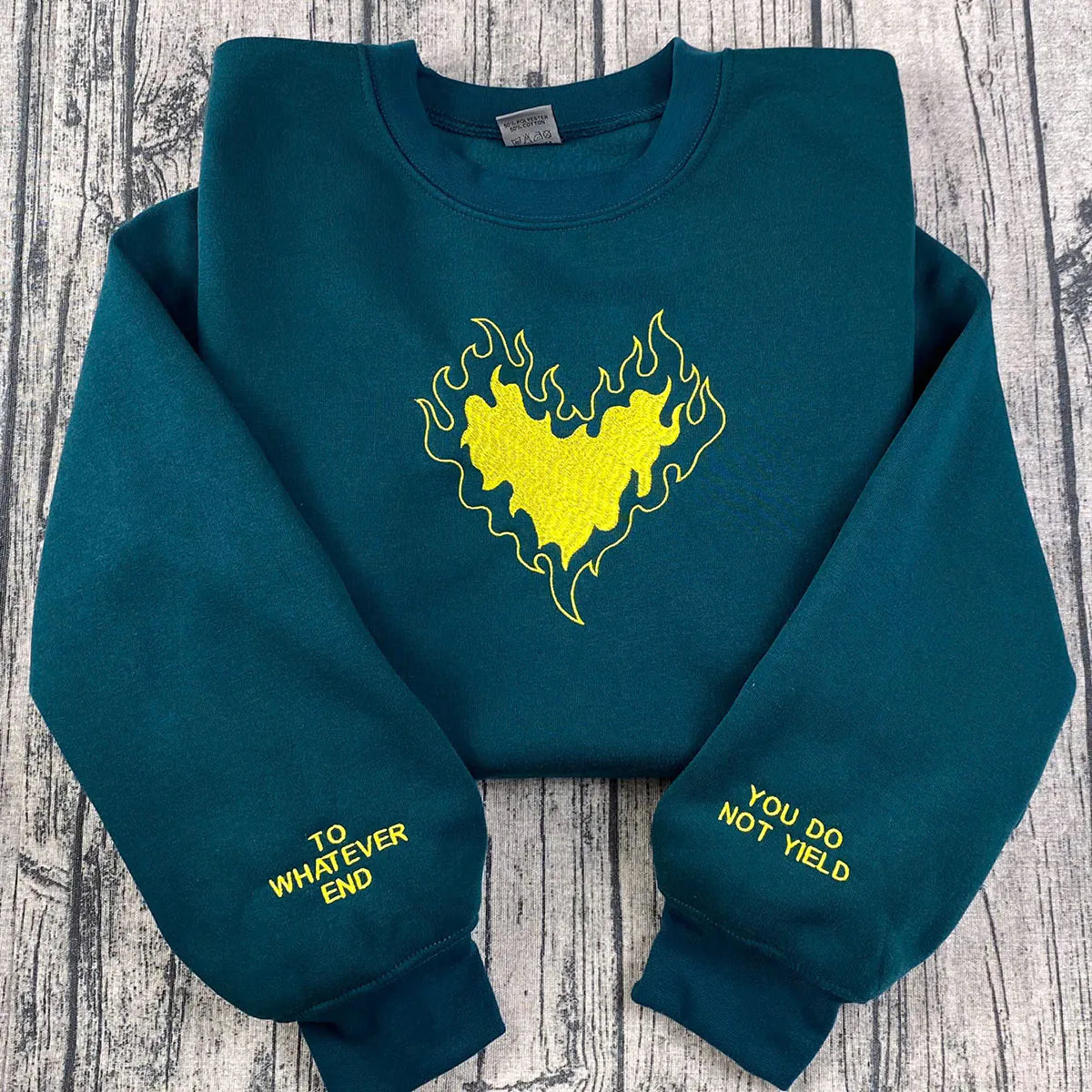 Aelin inspired Fireheart Lemon embroidered sweatshirt, bookish hoodie for Throne of Glass fantasy fans.