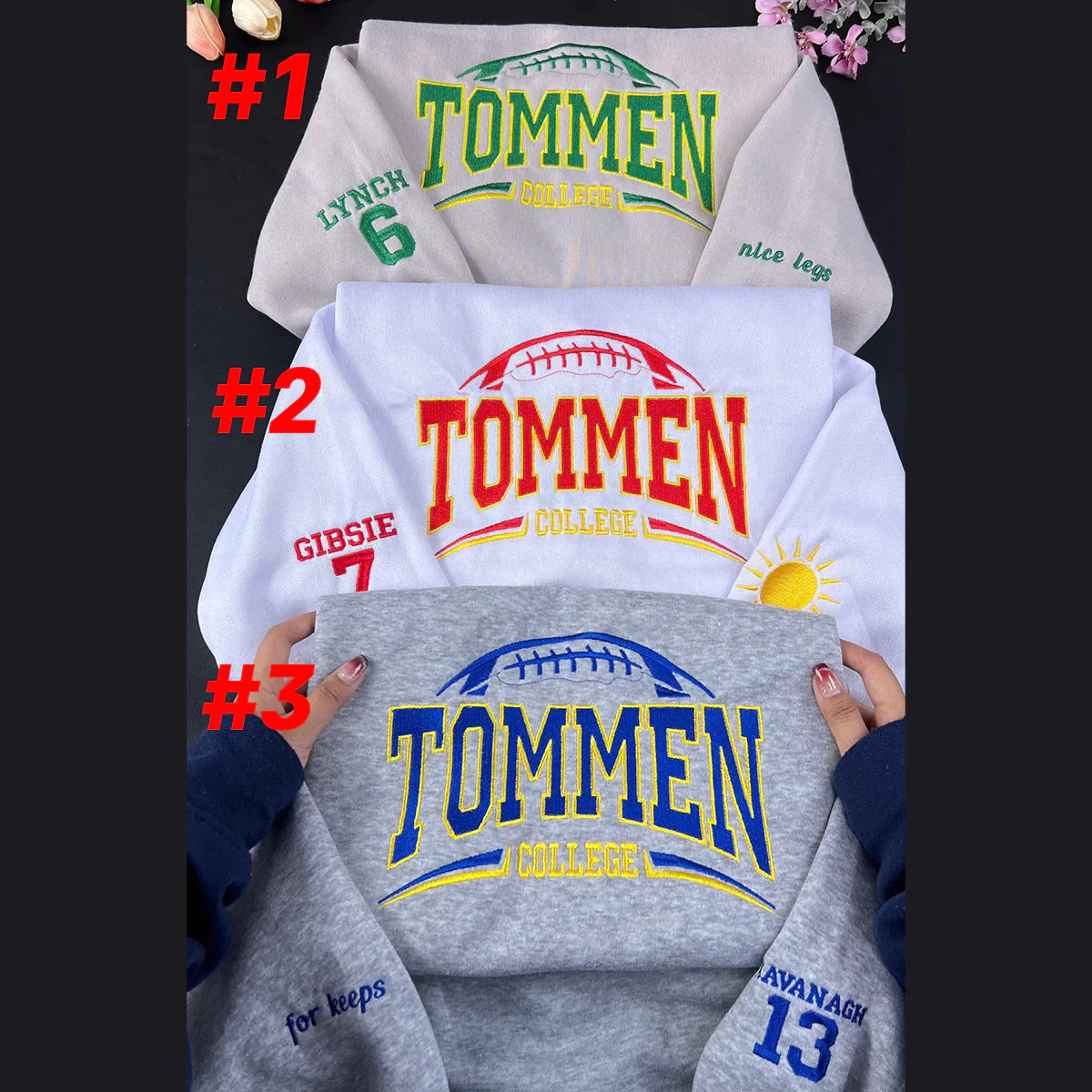 Boys of Tommen embroidered sweatshirt featuring Johnny Kavanagh, Lynch Joey, and Binding 13 book merch