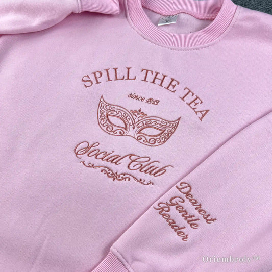 Bridgerton embroidered sweatshirt social club design