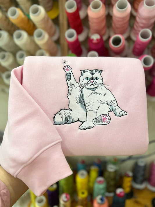 Cat mom embroidered sweatshirt β Cozy pet lover apparel