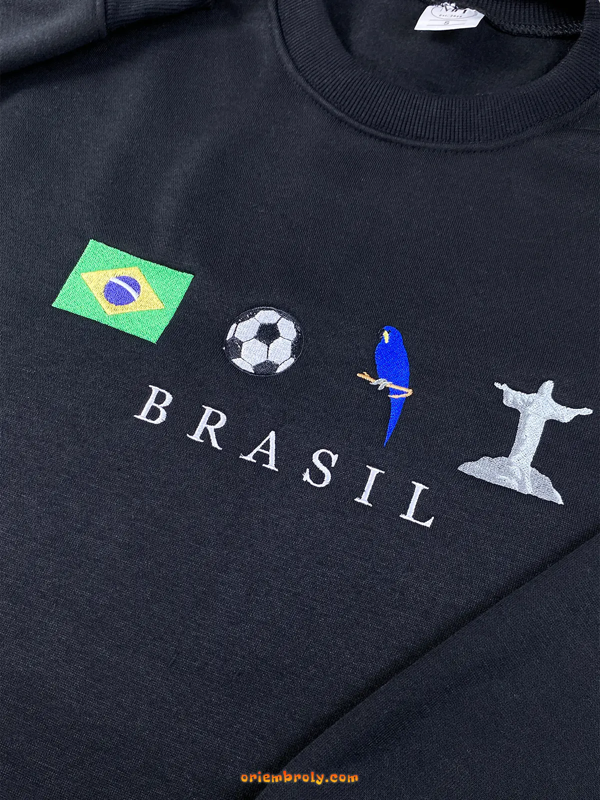 Unisex Brazil embroidered hoodie with Christ the Redeemer