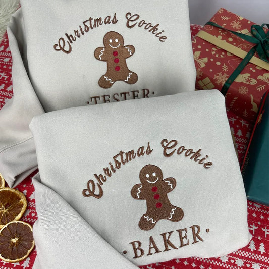 Christmas Cookie Baker embroidered sweatshirt for holiday baking lovers