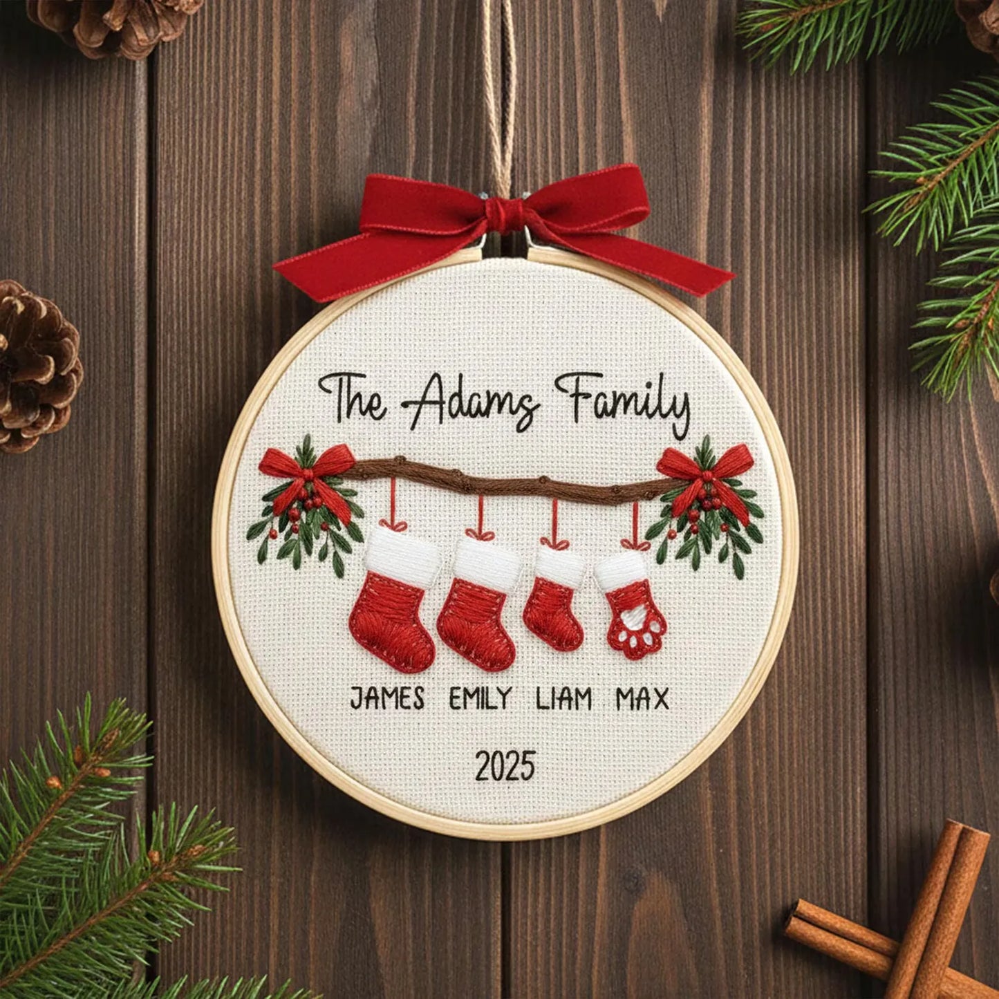Custom holiday ornament gift for families