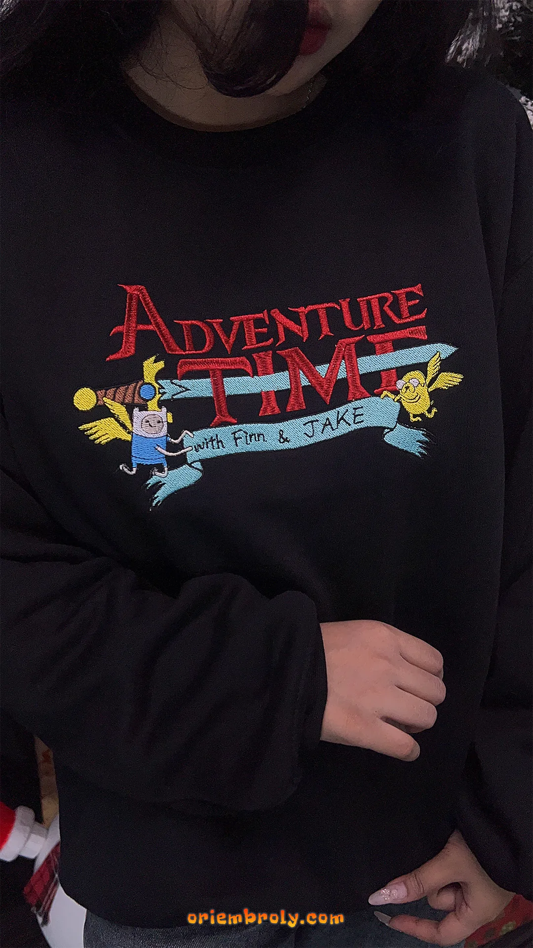 Perfect gift Adventure Time Finn and Jake embroidered sweatshirt