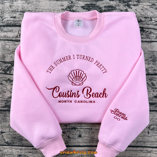 Cousins Beach embroidered hoodie for summer fans