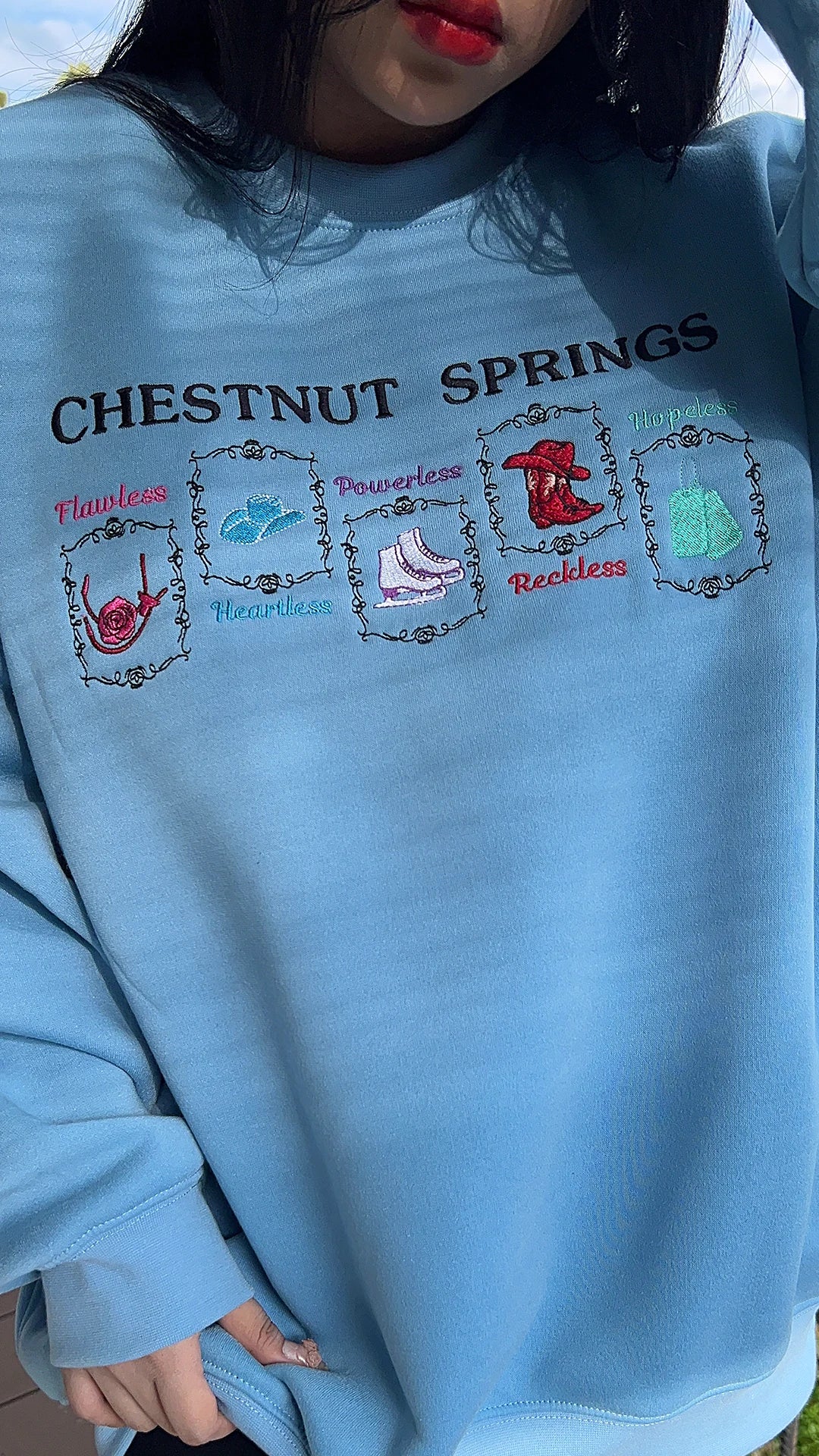 Cozy Chestnut Springs Series sweatshirt – embroidered Elsie Silver cowboy romance bookish gift