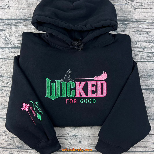 Wicked Changed for Good glitter embroidered sweatshirt