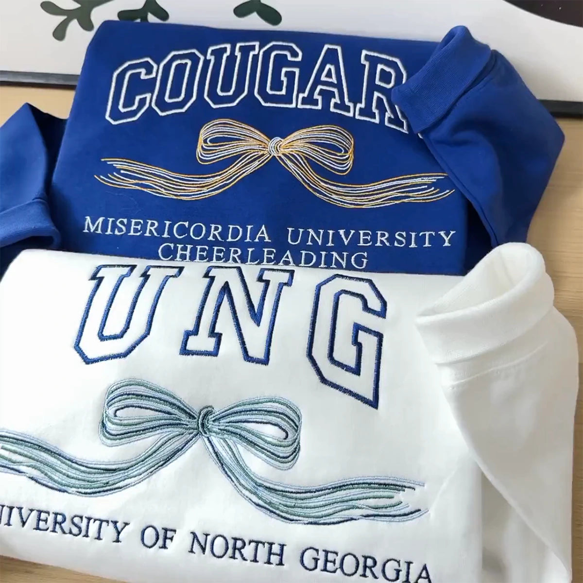 Coquette aesthetic hoodie with personalized school colors