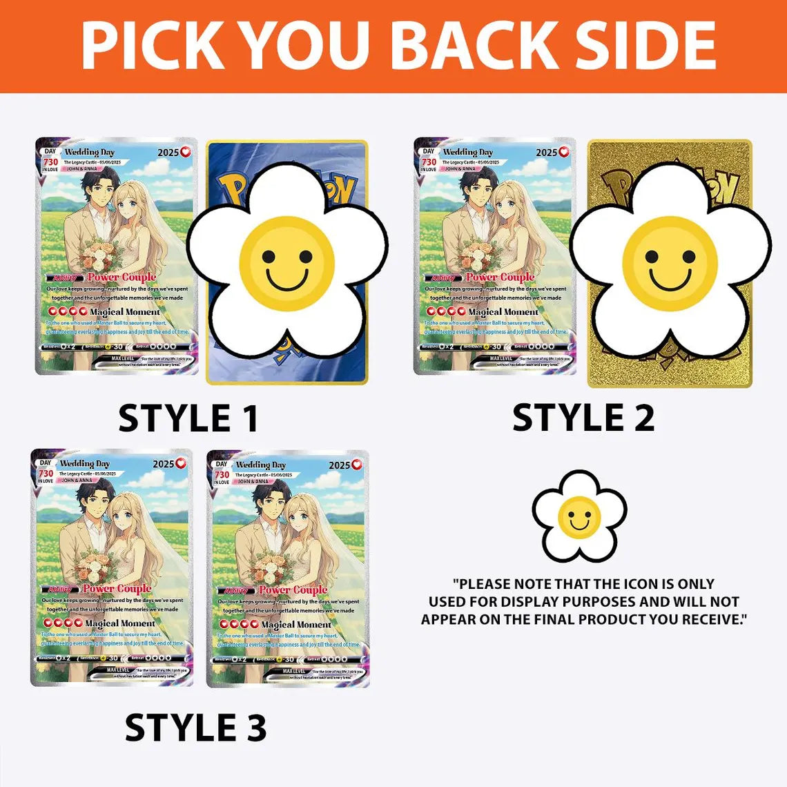 Pokémon inspired anniversary photo card custom made