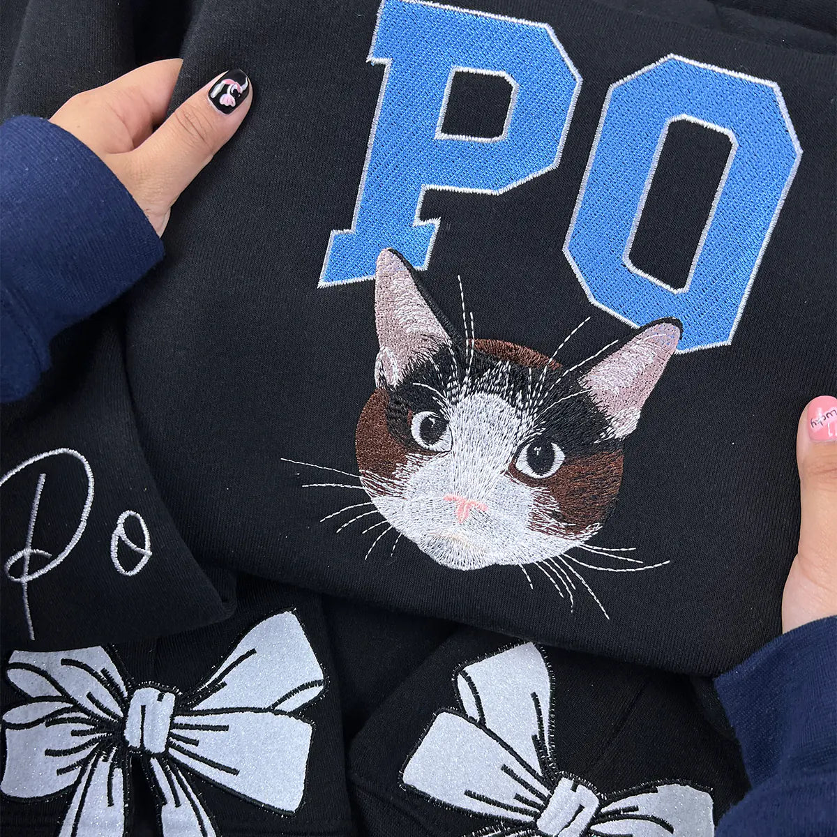 Embroidered Pet Portrait Hoodie - ORI258888 | Custom Dog & Cat Sweatshirt