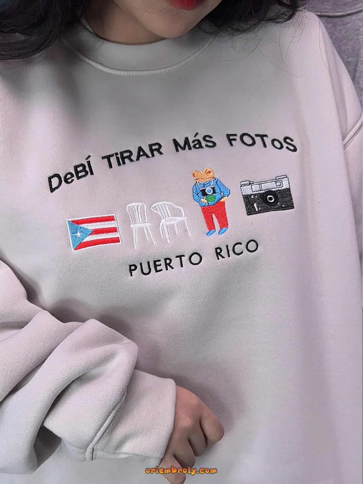 Country pride embroidered hoodie Puerto Rico design