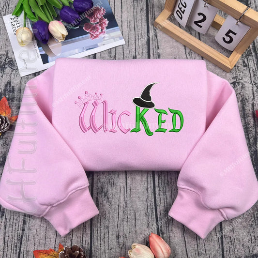 Broadway Wicked sweatshirt with Glinda and Elphaba embroidery