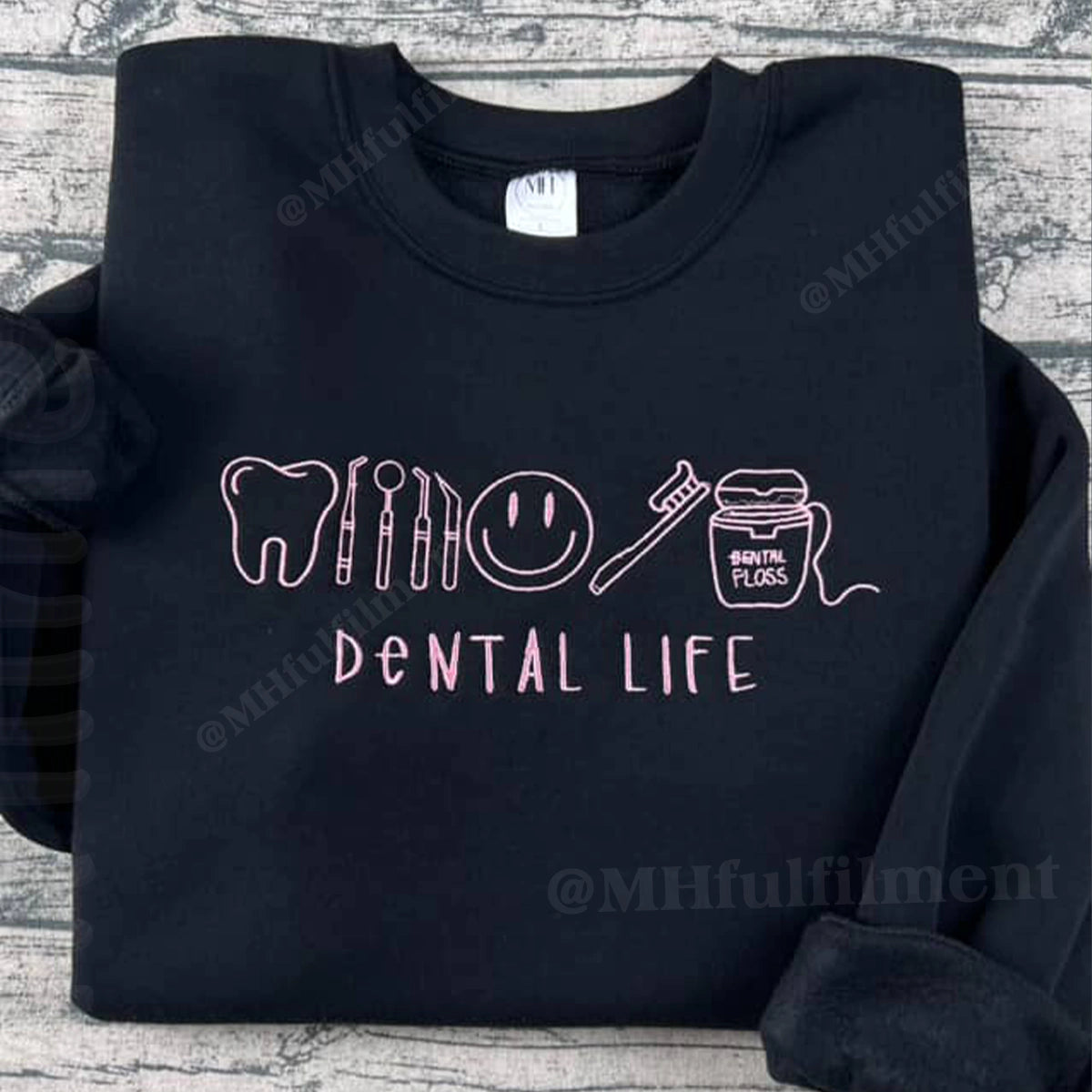 Dentist gift sweatshirt featuring kawaii tooth embroidery – ideal for hygienists and assistants